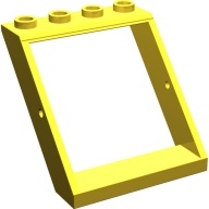 Lego okno 4x4x3 šikmé, žlutá (4447 YELLOW)